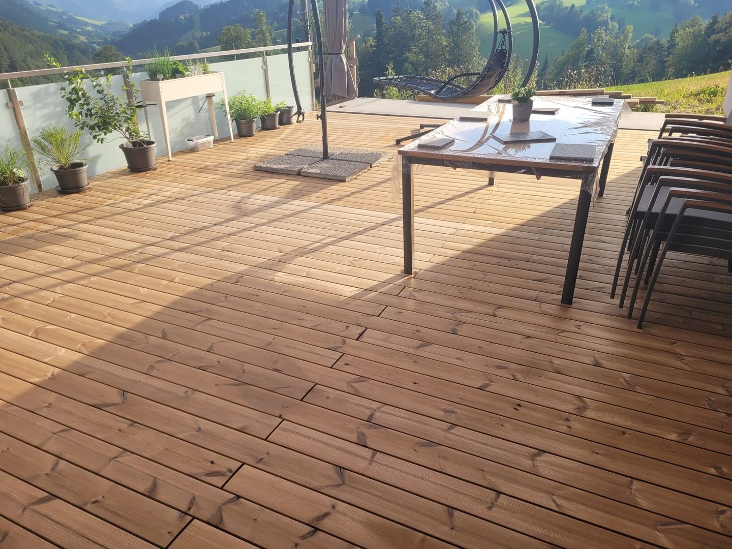 Boden einer Holzterrasse